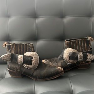 Free People distressed leather booties